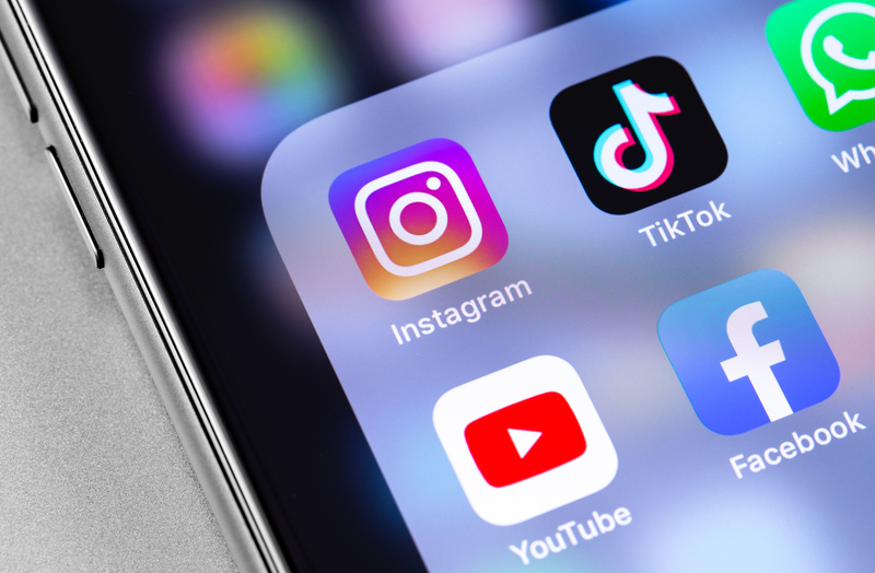 Social Media App Icons Shown On Mobile Phone