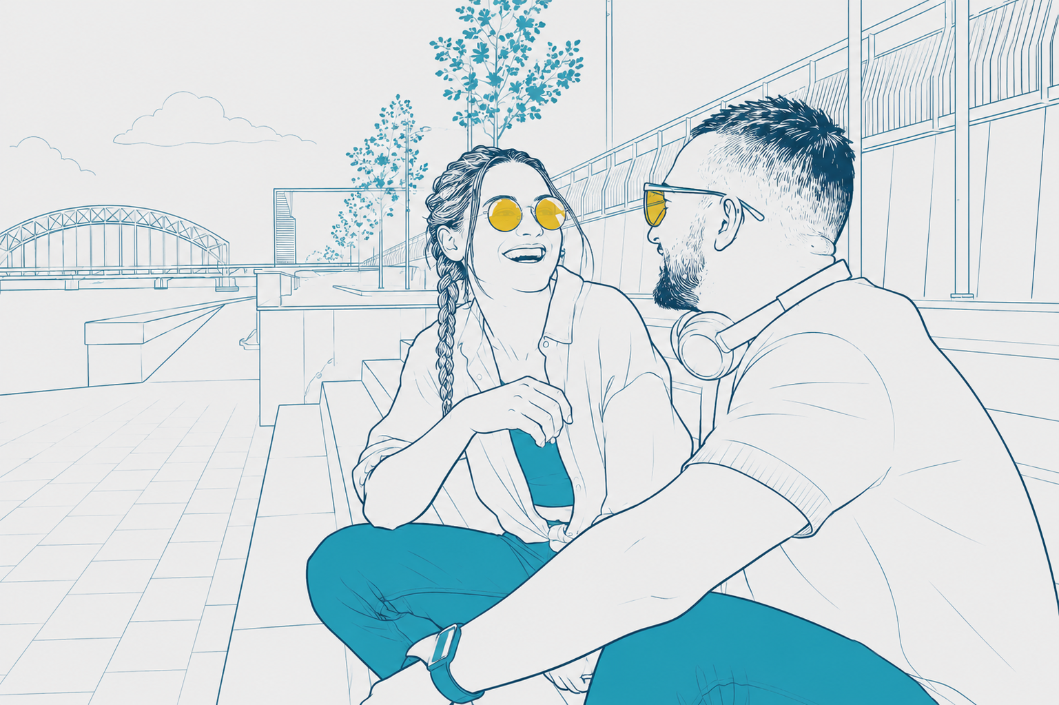 Two Young Adults Dating And Laughing Without Pressure