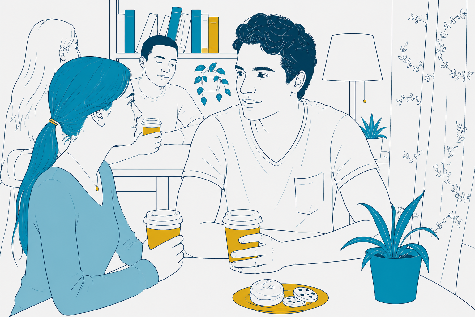Young Couple On A Date Where The Boy Seems To Be Struggling For Something To Say