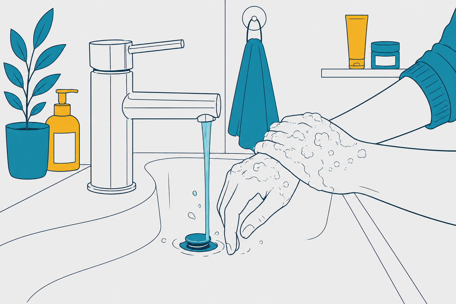 Teenager Washing Her Hands Not Forgetting Basic Grooming Habits