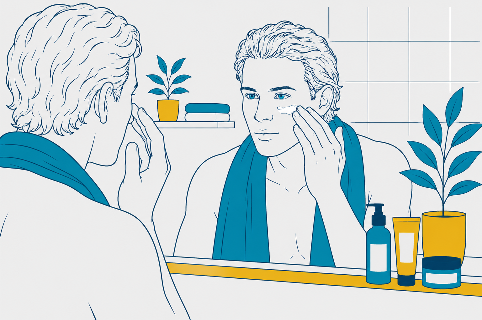 Young Man Applying His Grooming Routine Consistently