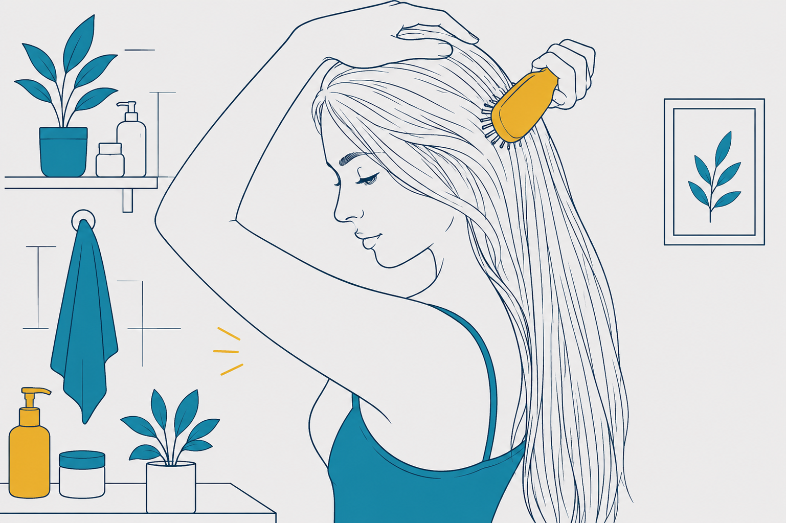 Young Woman Grooming For Healthy Looking Hair