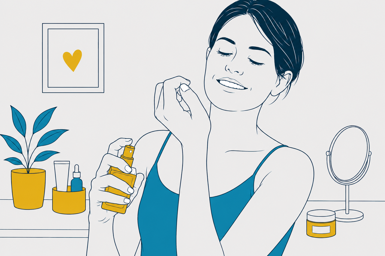 Confident Young Woman Applying Daily Grooming Habits