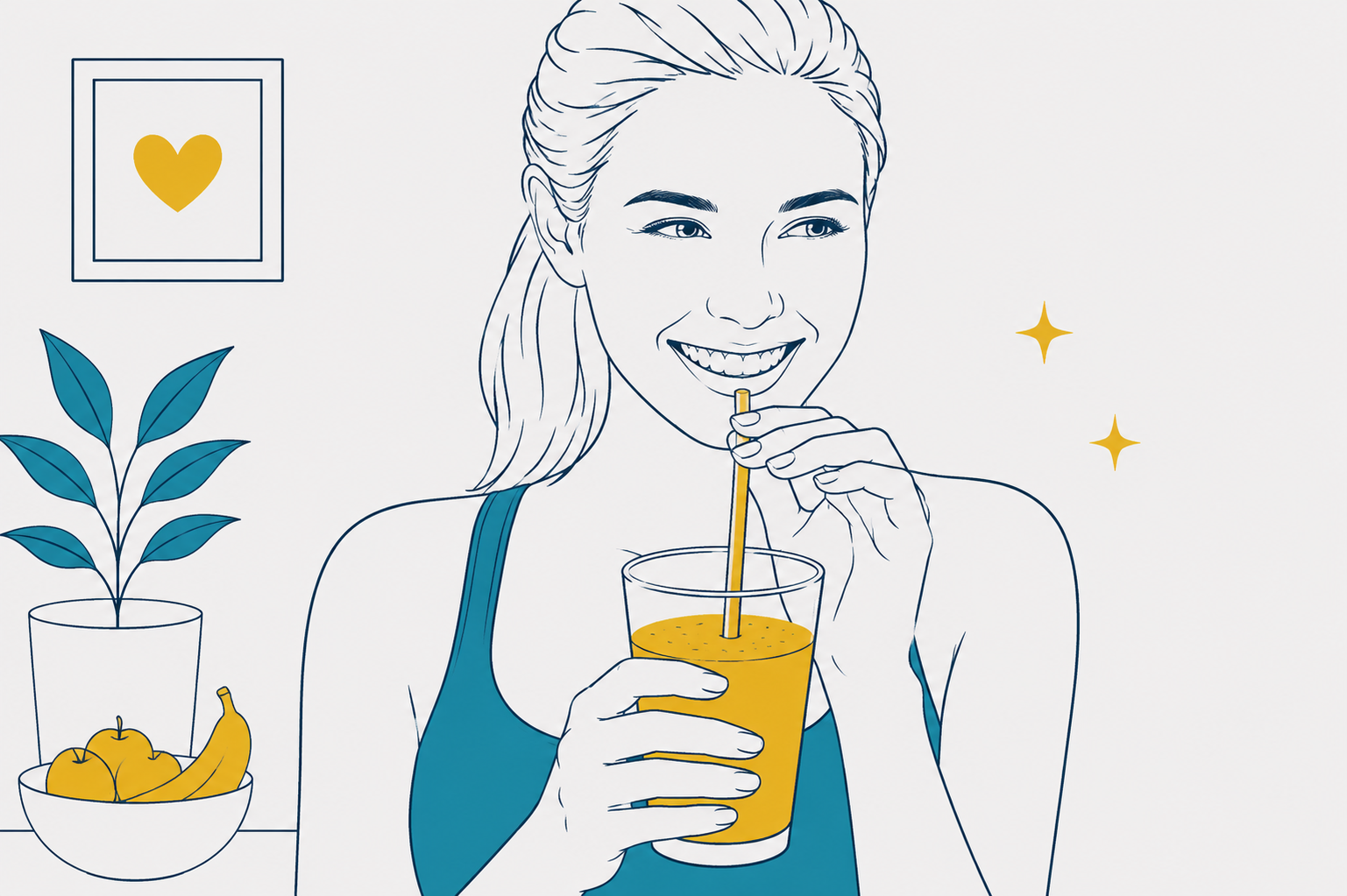 Young Woman Drinking A Healthy Smoothie As A Daily Routine