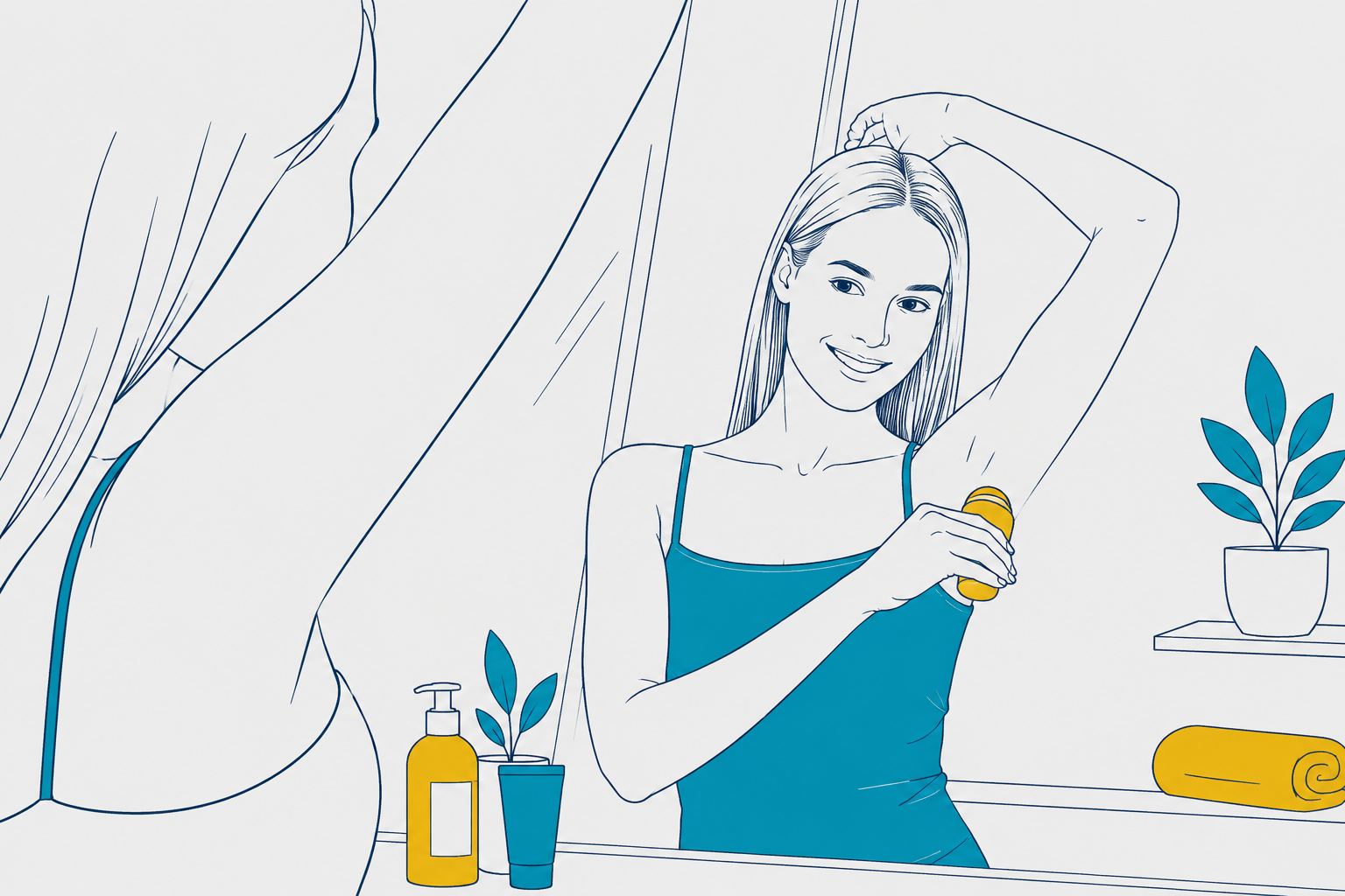Teenage Girl Applying Deodorant As Part Of Her Hygiene Routine