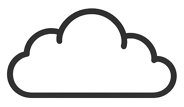 Simple outline illustration of a cloud.